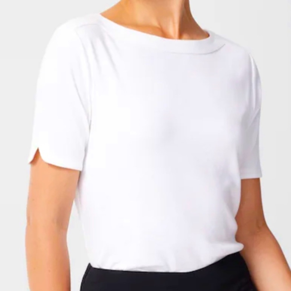 NWT Chico’s size 2 white boatneck tshirt